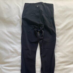 Black Lululemon Run Smoothly Leggings 23"